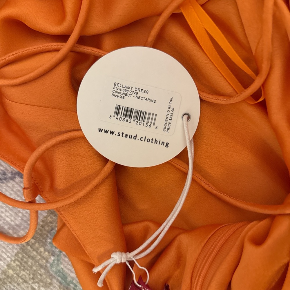 STAUD Vibrant Orange Strapless Dress - Picture 4 of 4